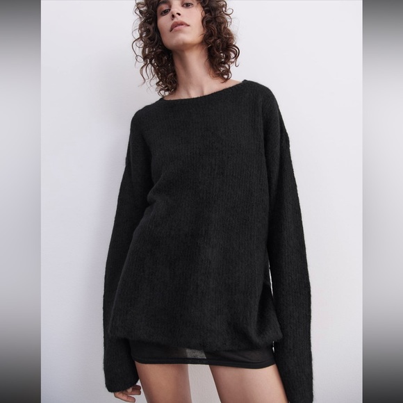 Zara alpaca & wool blend hairy sweater oversized - Picture 3 of 12
